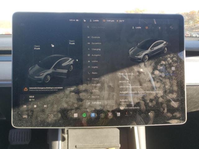 5YJ3E1EA6KF417231 - 2019 TESLA MODEL 3 Մոխրագույն լուսանկար 9