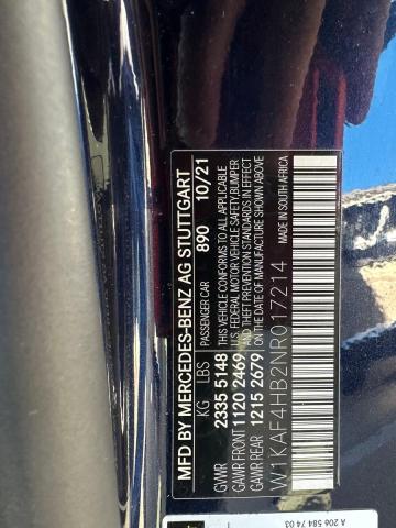 W1KAF4HB2NR017214 - 2022 MERCEDES-BENZ C 300 4MATIC BLUE photo 10