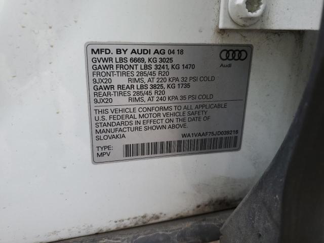 WA1VAAF75JD039216 - 2018 AUDI Q7 PRESTIGE 白色 照片 13