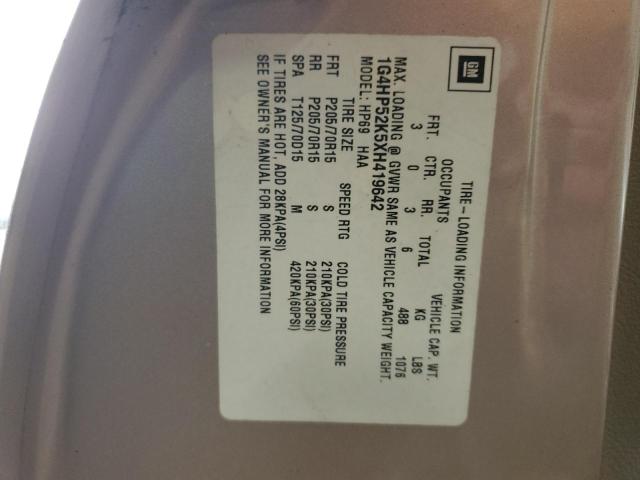 1G4HP52K5XH419642 - 1999 BUICK LESABRE CUSTOM BEIGE photo 13