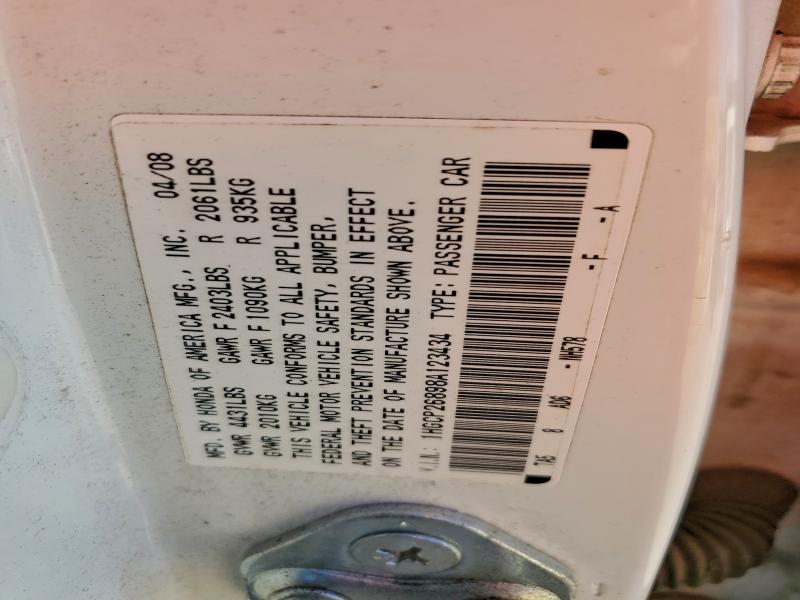 1HGCP26898A123434 - 2008 HONDA ACCORD EXL WHITE photo 12