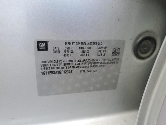 1G11E5SA3GF129441 - 2016 CHEVROLET MALIBU LIM LTZ 银色 照片 12