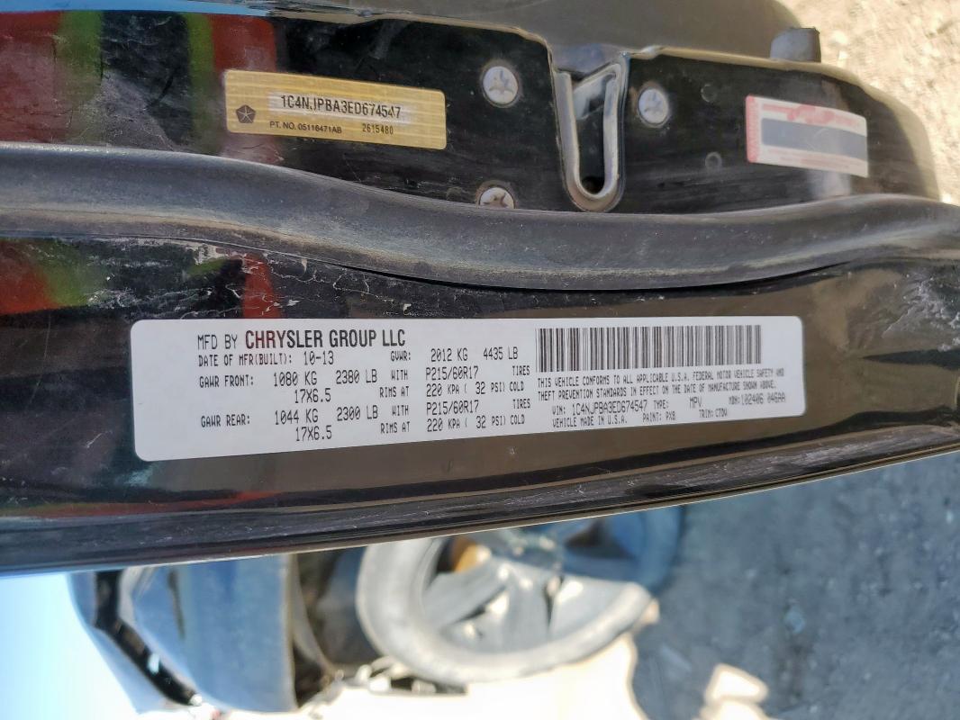 1C4NJPBA3ED674547 - 2014 JEEP PATRIOT SPORT BLACK photo 13