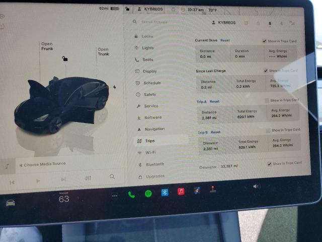 5YJ3E1EB4NF266676 - 2022 TESLA MODEL 3 Қара фото 9