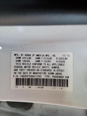 1HGCR2F5XGA073285 - 2016 HONDA ACCORD SPORT WHITE photo 13