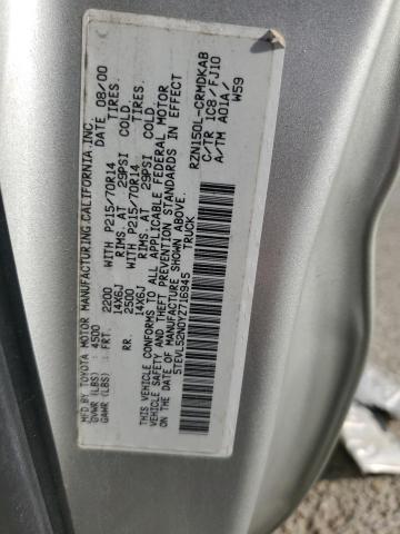 5TEVL52N0YZ716945 - 2000 TOYOTA TACOMA XTRACAB BEIGE photo 12