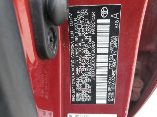 JTDBR32EX70128989 - 2007 TOYOTA COROLLA CE RED photo 12