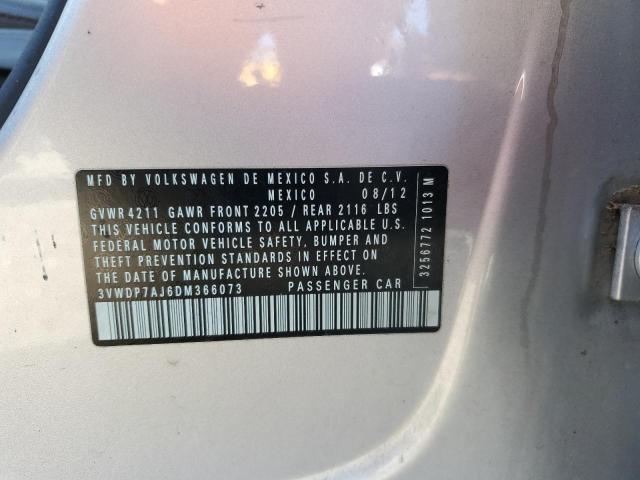 3VWDP7AJ6DM366073 - 2013 VOLKSWAGEN JETTA SE SILVER photo 13