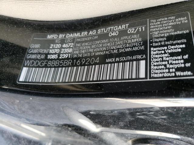WDDGF8BB5BR169204 - 2011 MERCEDES-BENZ C 300 4MATIC BLACK photo 12