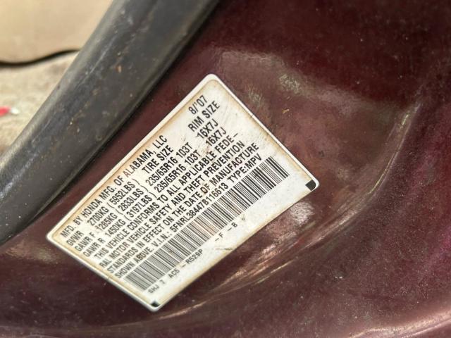 5FNRL38447B116613 - 2007 HONDA ODYSSEY EX PURPLE photo 10