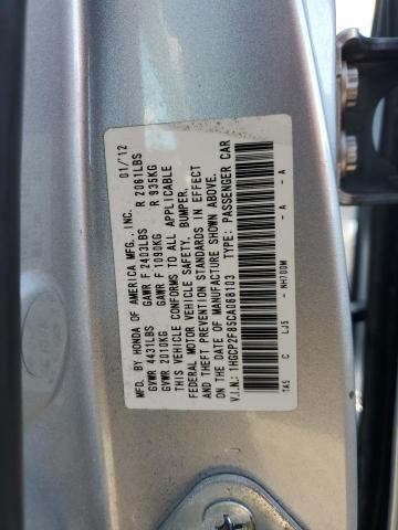 1HGCP2F85CA068103 - 2012 HONDA ACCORD EXL SILVER photo 12