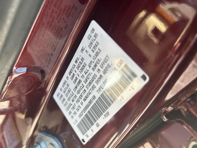 1HGCP26898A085168 - 2008 HONDA ACCORD EXL RED photo 10