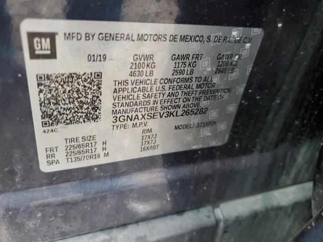 3GNAXSEV3KL265282 - 2019 CHEVROLET EQUINOX LS BLUE photo 13