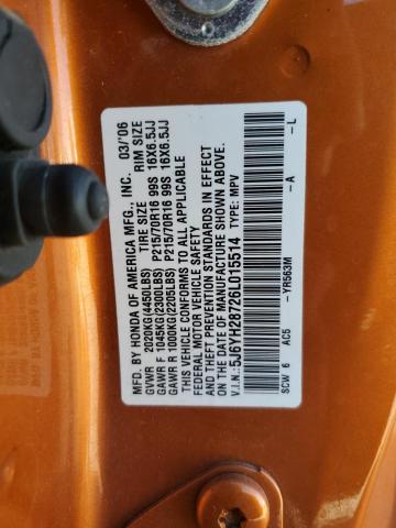 5J6YH28726L015514 - 2006 HONDA ELEMENT EX Narıncı foto 13