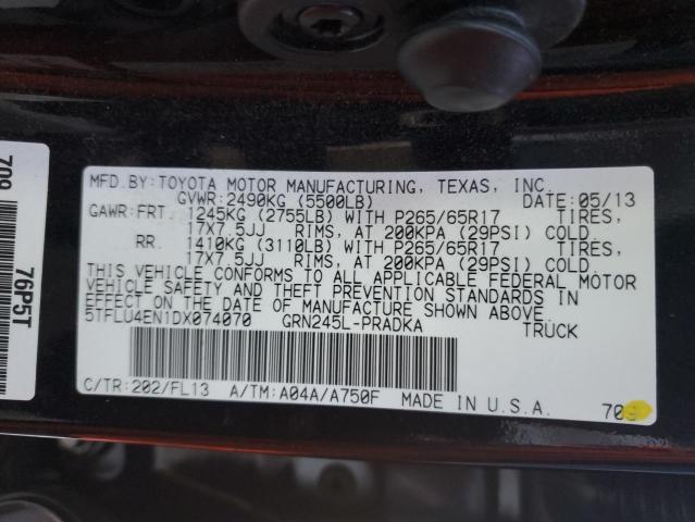 5TFLU4EN1DX074070 - 2013 TOYOTA TACOMA DOUBLE CAB 黑色 照片 12