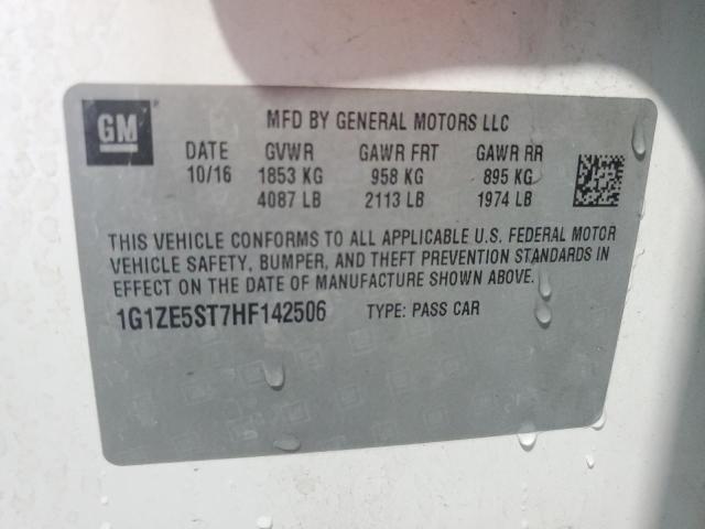 1G1ZE5ST7HF142506 - 2017 CHEVROLET MALIBU LT WHITE photo 12