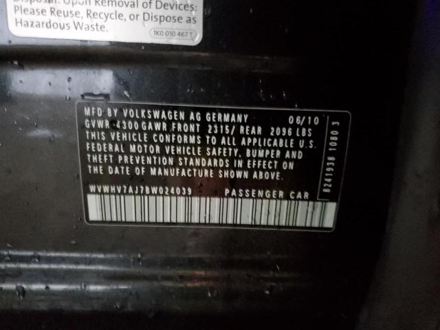 WVWHV7AJ7BW024039 - 2011 VOLKSWAGEN GTI GRAY photo 12