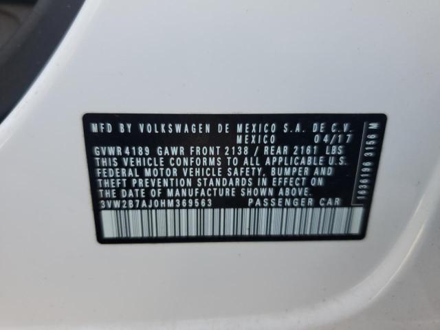 3VW2B7AJ0HM369563 - 2017 VOLKSWAGEN JETTA S WHITE photo 12