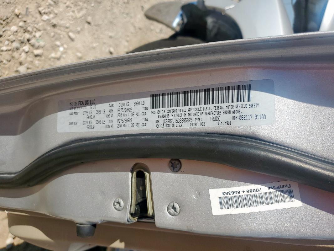 1C6RR7LT5GS395875 - 2016 RAM 1500 SLT SILVER photo 12