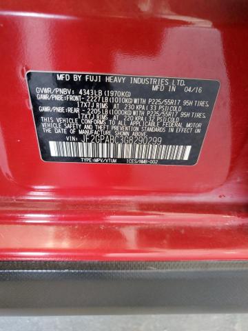 JF2GPABC3G8290299 - 2016 SUBARU CROSSTREK PREMIUM RED photo 14
