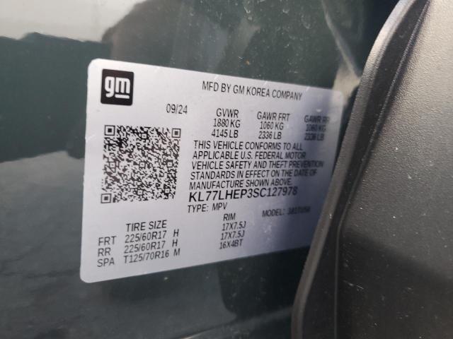 KL77LHEP3SC127978 - 2025 CHEVROLET TRAX 1LT TEAL photo 13