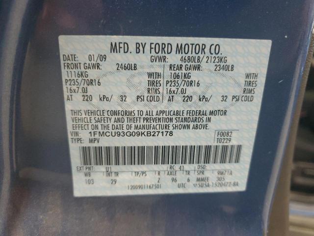 1FMCU93G09KB27178 - 2009 FORD ESCAPE XLT Blau Foto 13