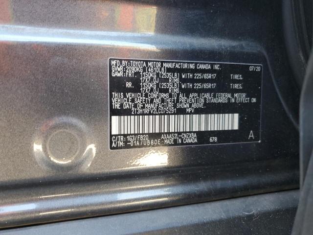 2T3H1RFV2LC075291 - 2020 TOYOTA RAV4 LE GOLD photo 12