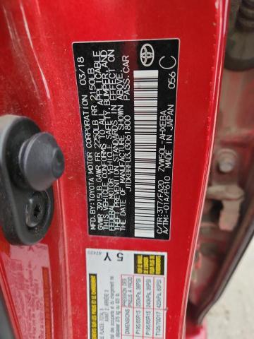 JTDKBRFU3J3061800 - 2018 TOYOTA PRIUS წითელი ფოტო 12