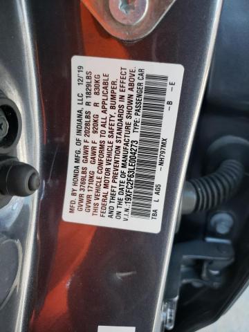 19XFC2F63LE004273 - 2020 HONDA CIVIC LX 灰色 照片 12