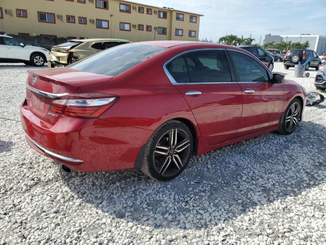 1HGCR2F53HA064381 - 2017 HONDA ACCORD SPORT წითელი ფოტო 3