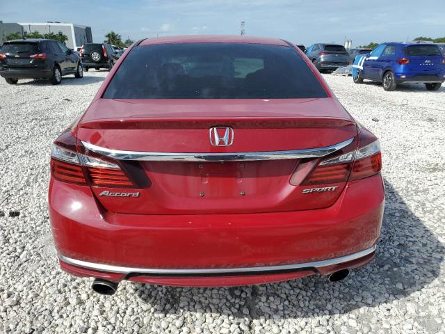 1HGCR2F53HA064381 - 2017 HONDA ACCORD SPORT წითელი ფოტო 6