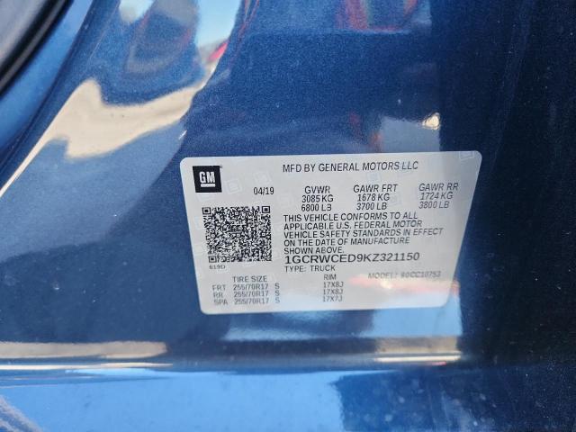 1GCRWCED9KZ321150 - 2019 CHEVROLET SILVERADO C1500 LT 蓝色 照片 12