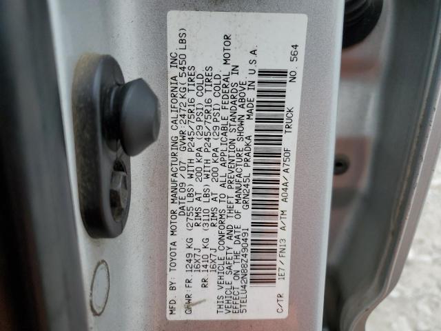 5TELU42N88Z490491 - 2008 TOYOTA TACOMA DOUBLE CAB SILVER photo 13