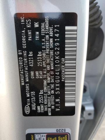 5XXGU4L10KG291471 - 2019 KIA OPTIMA EX SILVER photo 12