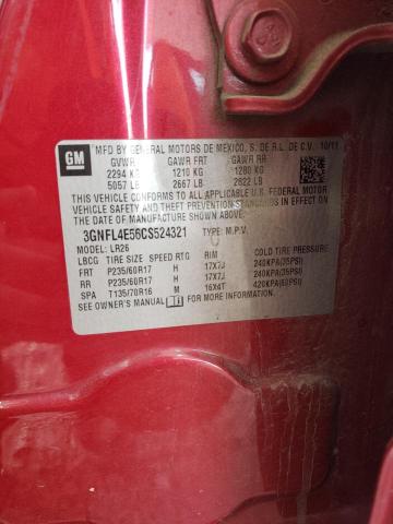 3GNFL4E56CS524321 - 2012 CHEVROLET CAPTIVA SPORT BURGUNDY photo 13