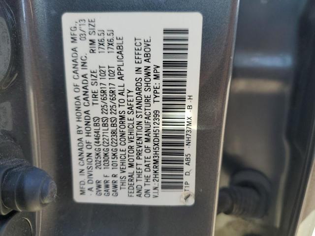 2HKRM3H5XDH512399 - 2013 HONDA CR-V EX 灰色 照片 13