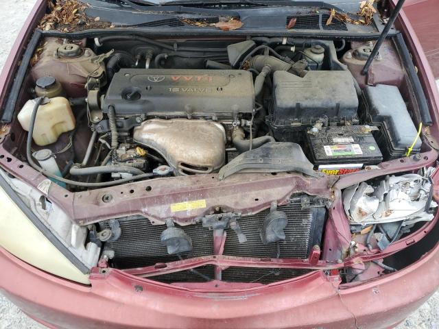 JTDBE32K140257376 - 2004 TOYOTA CAMRY LE BURGUNDY photo 11