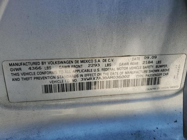 3VWRX7AJ8AM036002 - 2010 VOLKSWAGEN JETTA SE SILVER photo 12