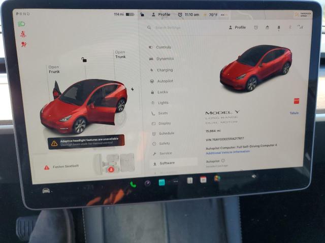 7SAYGDEE5RA217617 - 2024 TESLA MODEL Y Rouge photo 9