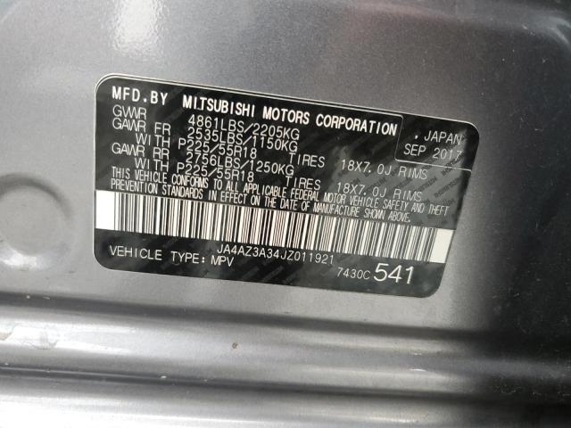 JA4AZ3A34JZ011921 - 2018 MITSUBISHI OUTLANDER SE 灰色 照片 13