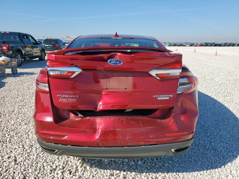3FA6P0K90KR268007 - 2019 FORD FUSION TITANIUM Rouge photo 6