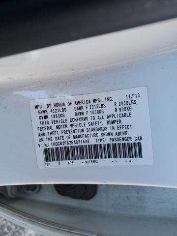 1HGCR2F82EA071408 - 2014 HONDA ACCORD EXL 白色 照片 13