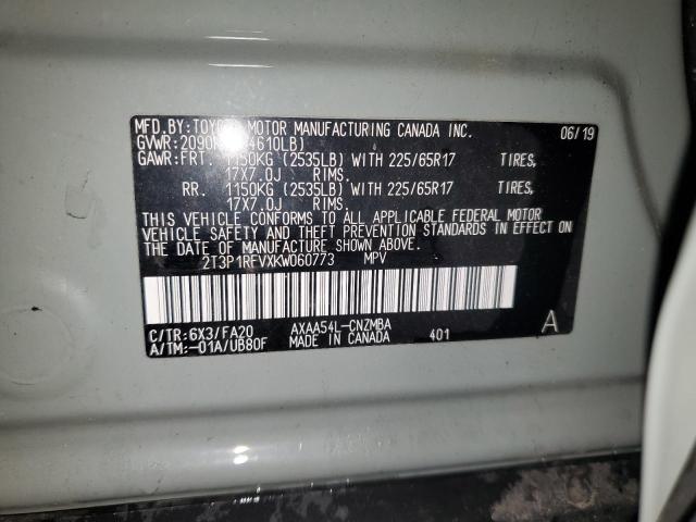 2T3P1RFVXKW060773 - 2019 TOYOTA RAV4 XLE 灰色 照片 13