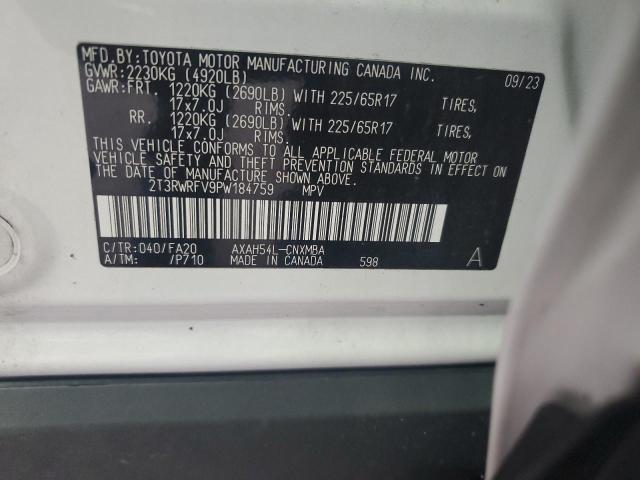 2T3RWRFV9PW184759 - 2023 TOYOTA RAV4 XLE WHITE photo 14