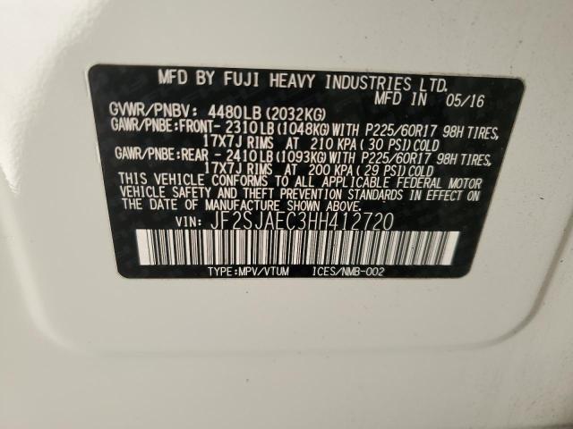 JF2SJAEC3HH412720 - 2017 SUBARU FORESTER 2.5I PREMIUM 白色 照片 14