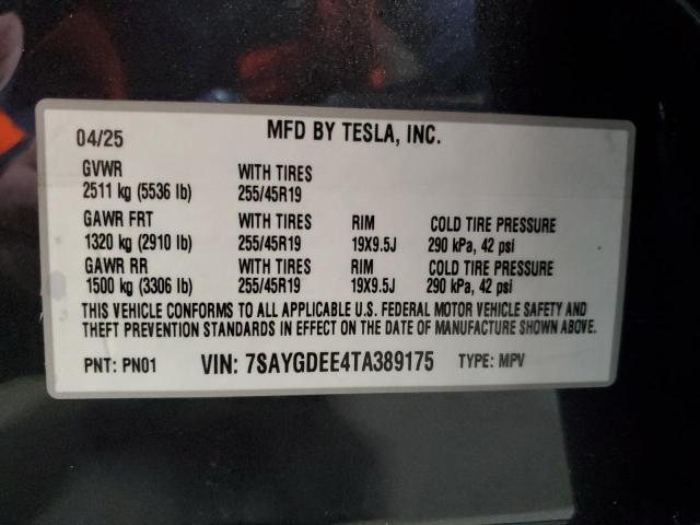 7SAYGDEE4TA389175 - 2026 TESLA MODEL Y GRAY photo 13