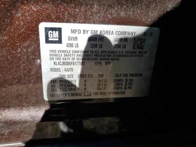 KL4CJBSB6FB177583 - 2015 BUICK ENCORE CONVENIENCE 棕色 照片 13