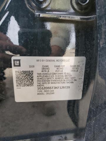 1G1ZD5ST3KF129729 - 2019 CHEVROLET MALIBU LT 黑色 照片 12