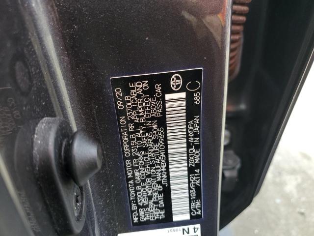 JTNKHMBX5M1099655 - 2021 TOYOTA C-HR XLE GRAY photo 12