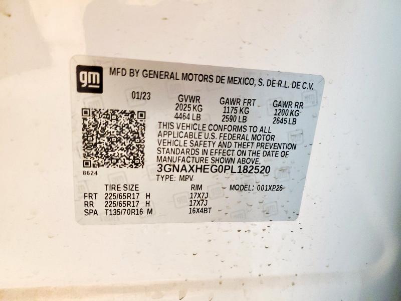 3GNAXHEG0PL182520 - 2023 CHEVROLET EQUINOX LS თეთრი ფოტო 13